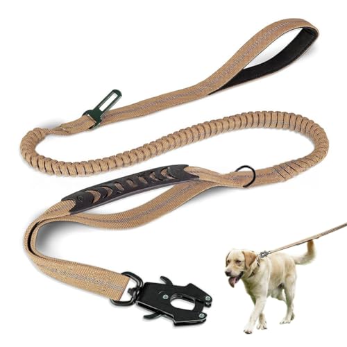 Qpets Bungee Dog Leash with Dual Handles 47-70 Inches Stretchy Tactical Bungee Dog Leash with Secure 360 ° Swivel Locking Clasp & Seat Belt Insert Dog Leash Bungee for Walking, Driving with Dog Qpets Bungee Dog Leash with Dual Handles 47-70 Inches Stretchy Tactical Bungee Dog Leash with Secure 360 ° Swivel Locking Clasp & Seat Belt Insert Dog Leash Bungee for Walking, Driving with Dog